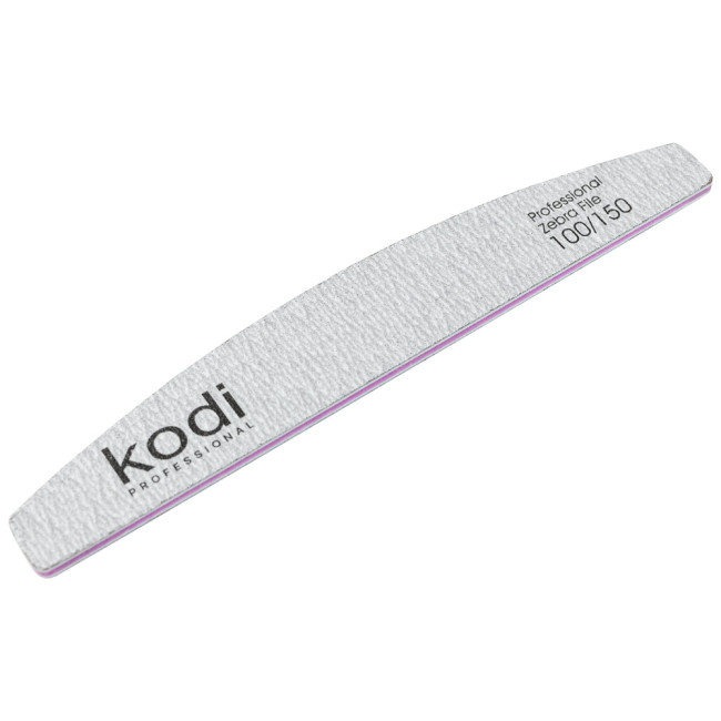 №129 Nail File «Crescent» 100/150 (Color: Light Gray, Size: 178/28/4) - Kodi Professional