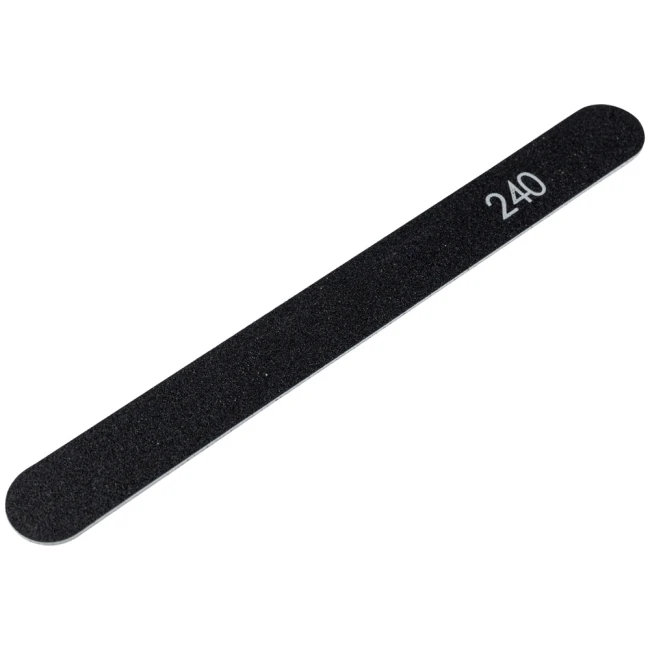 №185 Replaceable File for Straight Base 240 Grit (Color: Black, Size 178/19 mm), 25pcs/pack - Kodi Professional