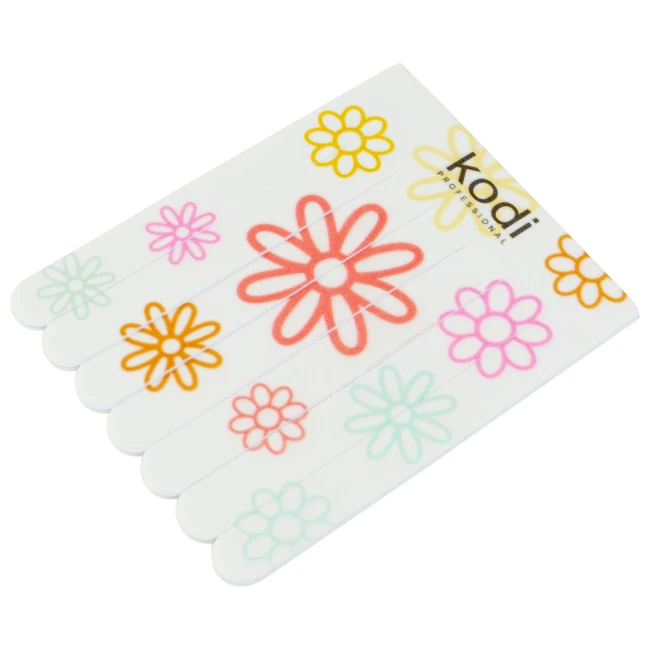 № 193 Children's Nail Files 220/400, 7 pcs. in a Set (Color: White, Size: 57 * 72 * 3 mm) - Kodi Professional