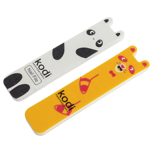 №199 Children’s Set for Nails: Nail File 180/220 “Panda”, Polisher 400/300 “Raccoon” - Kodi Professional