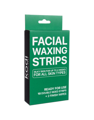 Восковые полоски для лица Facial waxing strips (10 двусторонних полосок+2 финишные салфетки)