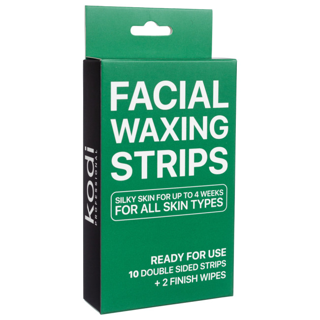 Facial Waxing Strips (10 double-sided strips + 2 finishing wipes) - Kodi Professional