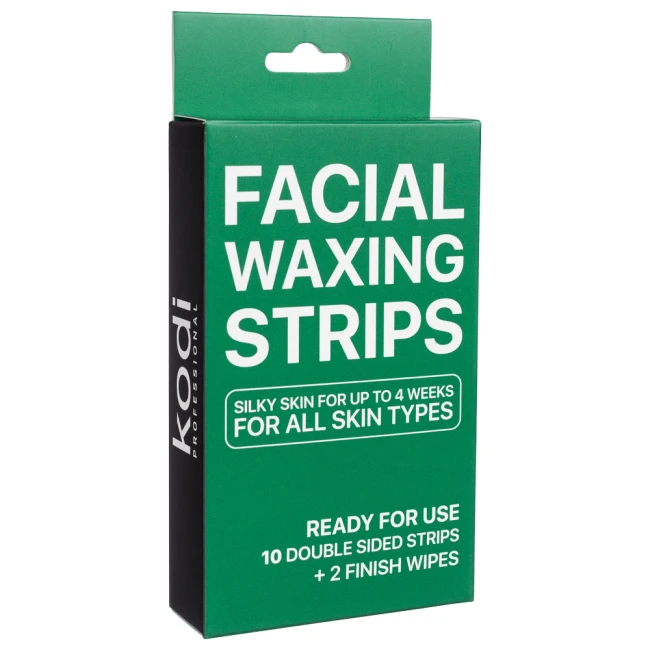 Facial Waxing Strips (10 double-sided strips + 2 finishing wipes) Facial Waxing Strips (10 double-sided strips + 2 finishing wipes) - Kodi Professional