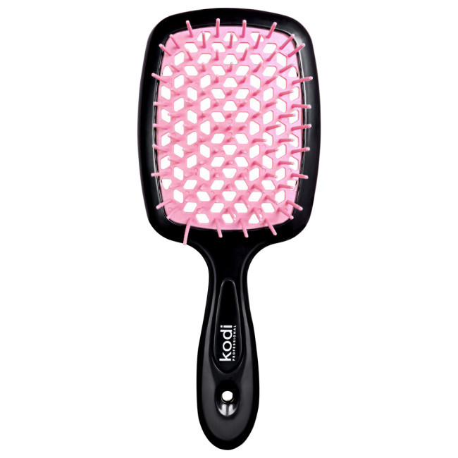 Щетка для волос Soft Touch черная со светло-розовыми зубцами - Kodi Professional