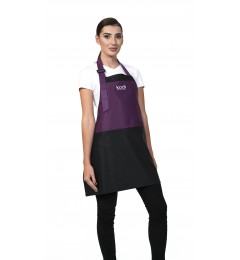 Kodi Apron Purple with Black Inserts, White Logo (short) 