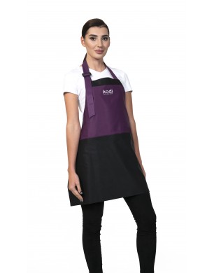 Kodi Apron Purple with Black Inserts, White Logo (short) 