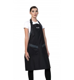 Apron, Color: Black with Gray Inserts, White Logo (long)