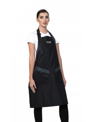 Apron, Color: Black with Gray Inserts, White Logo (long)