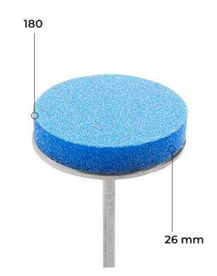 Buff disk 26 mm (blue, 180 grit, 50 pcs.)