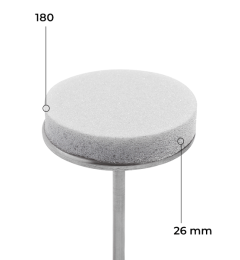 Buff disk 26 mm (gray, 180 grit, 50 pcs.)