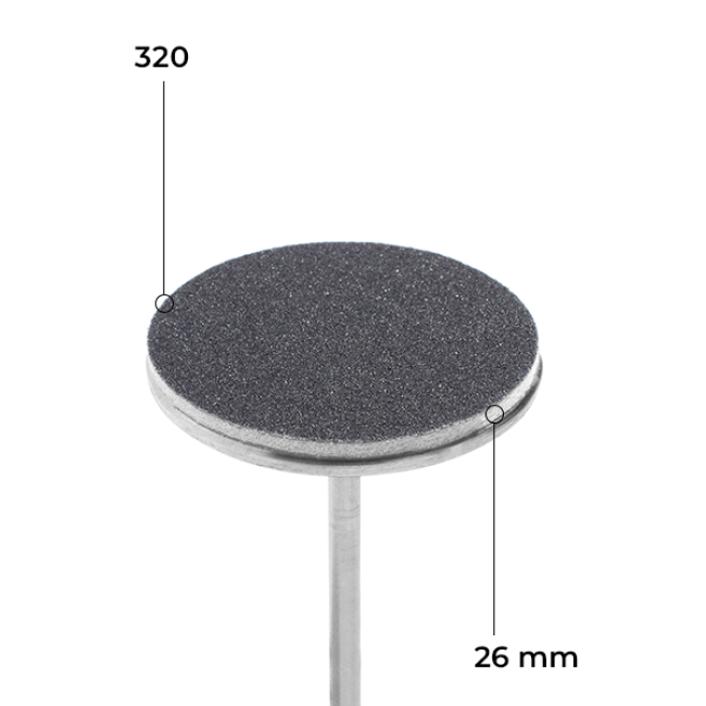 Disc 26 mm (black, 320 grit, with soft layer, 50 pcs.) - Kodi Professional