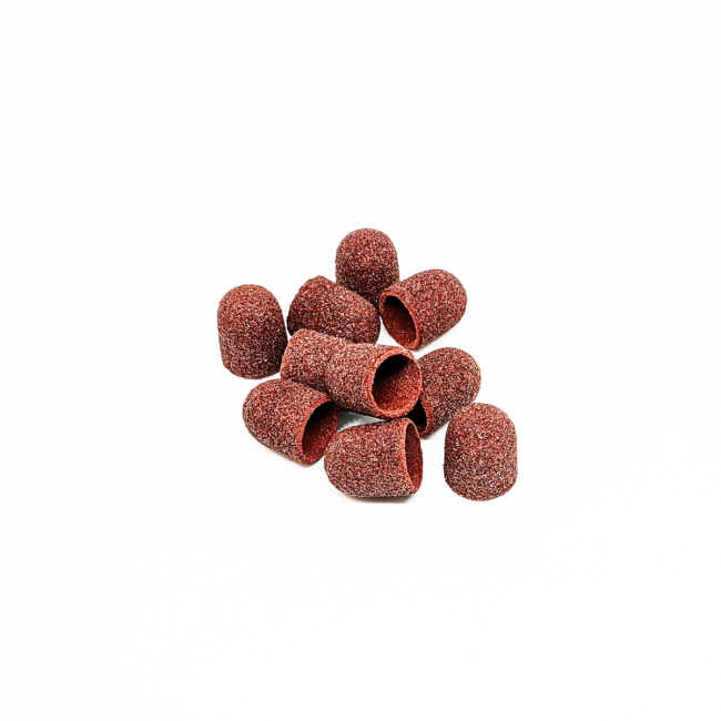 Set of pedicure caps rounded cylinder, 80 grit, hard abrasive, diameter 10.0 mm, (10pcs/up), Kp100cK - Kodi Professional
