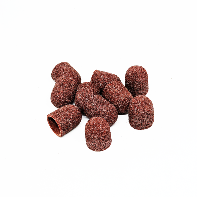 Набор колпачков для педикюра заокругленный цилиндр, 80 грит, твердый абразив, диаметр 13,0 мм, (10шт/уп), Kp130cK - Kodi Professional