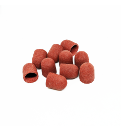 Set of pedicure caps rounded cylinder, 320 grit, soft abrasive, diameter 13.0 mm, (10pcs/up), Kp130fK