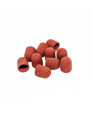 Set of pedicure caps rounded cylinder, 320 grit, soft abrasive, diameter 13.0 mm, (10pcs/up), Kp130fK