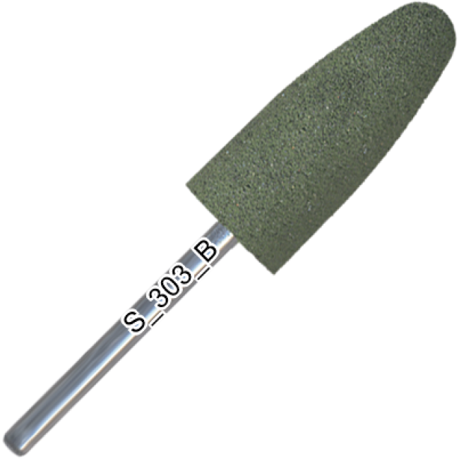 Silicone polisher, rounded cone, hard abrasive, d=10 mm, length of working part 24 mm, S_303_K - Kodi Professional