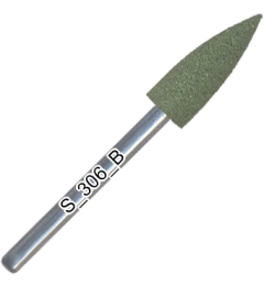 Silicone polisher, rounded cone, hard abrasive, d=5,5 mm, length of working part 16 mm, S_306_K