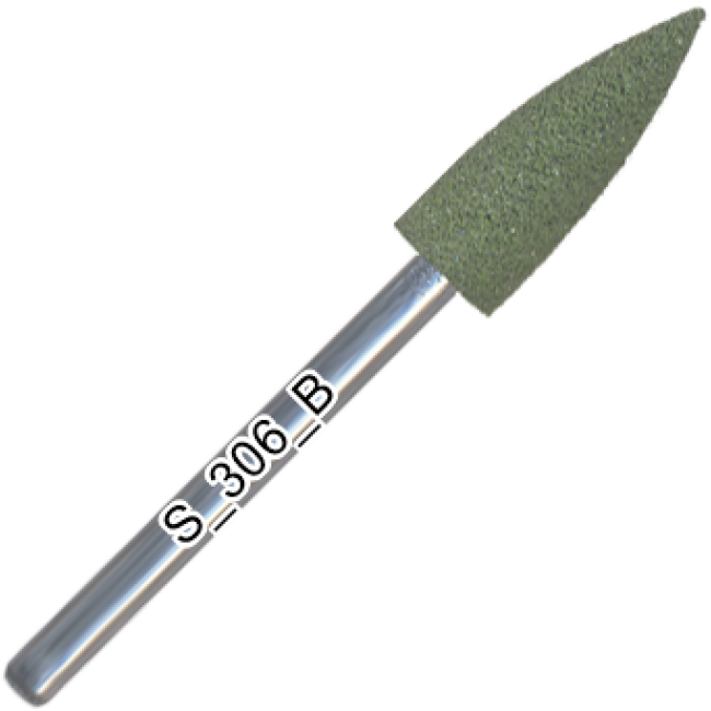 Silicone polisher, rounded cone, hard abrasive, d=5,5 mm, length of working part 16 mm, S_306_K - Kodi Professional