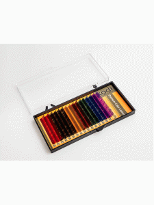 Rainbow eyelashes B 0.15 (16 rows: 12 mm), Butterfly packaging
