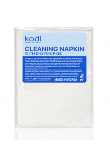 Cleaning napkin with enzyme peel