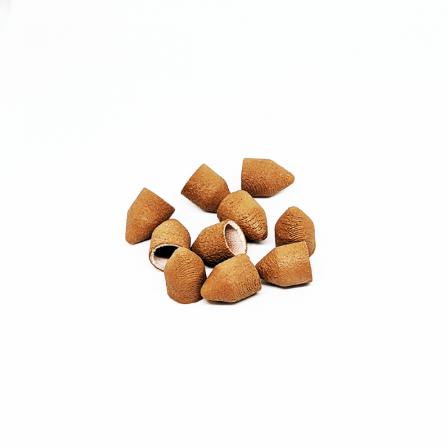 Pedicure caps set, rounded cylinder, 320 grit, soft abrasive, diameter 13.0 mm (10 pcs / pack) Kp10tfK