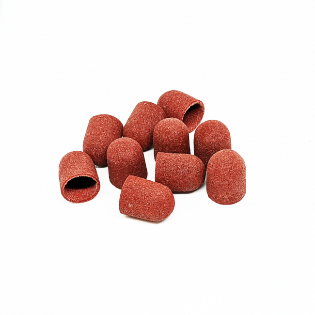 Set of pedicure caps rounded cylinder, 320 grit, soft abrasive, diameter 13.0 mm, (10pcs/up), Kp130fK