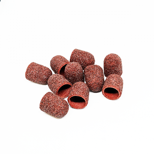 Set of pedicure caps rounded cylinder, 60grit, super hard abrasive, diameter 13.0 mm, (10pcs/up), Kp130sK