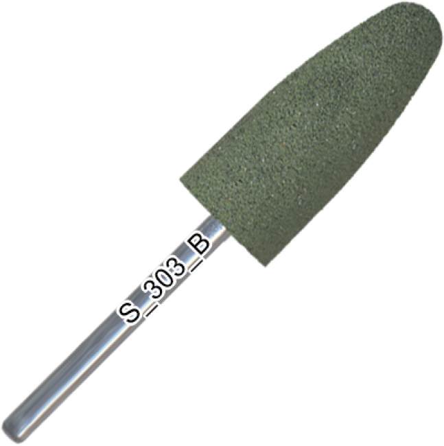 Silicone polisher, rounded cone, hard abrasive, d=10 mm, length of working part 24 mm, S_303_K