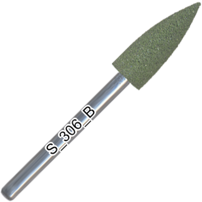 Silicone polisher, rounded cone, hard abrasive, d=5,5 mm, length of working part 16 mm, S_306_K