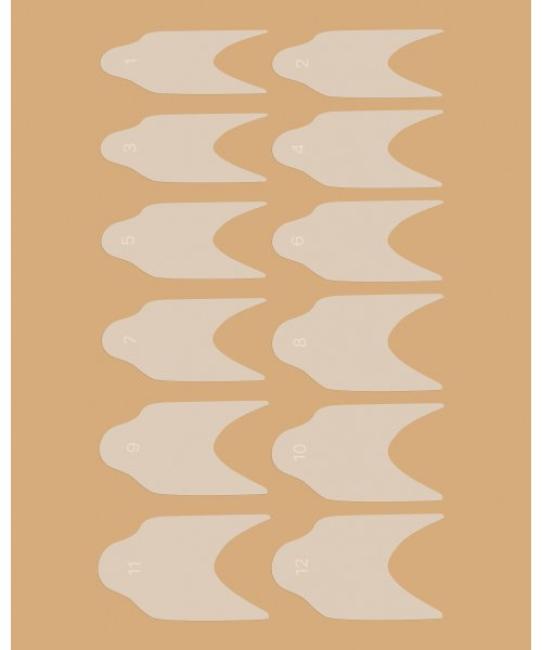 Square molds - Stencils for French manicure on top forms (12 pcs/set)