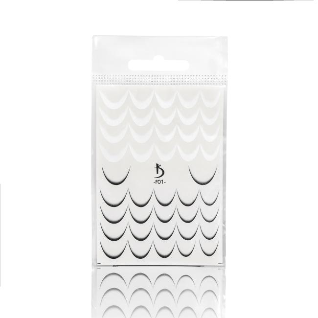 Слайдер-дизайн френч-омбре F01 (черный/белый)