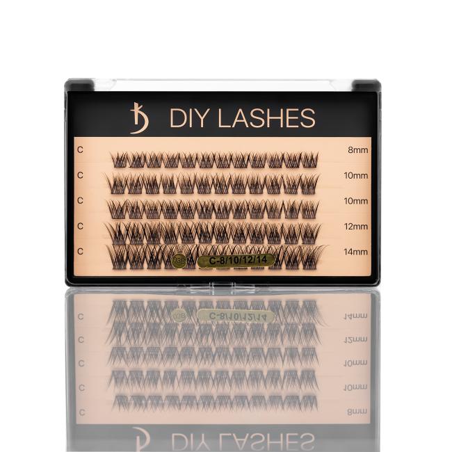 False eyelashes DIY LASHES 03B C 0,07 (8 mm - 1, 10 mm - 2, 12 mm - 1, 14 mm - 1)