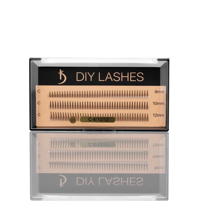 Накладные ресницы DIY LASHES 08A C 0,07 (8 mm, 10 mm, 12 mm)