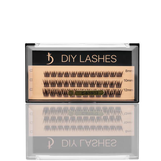 Накладные ресницы DIY LASHES 03A C 0,07 (8 mm, 10 mm, 12 mm)